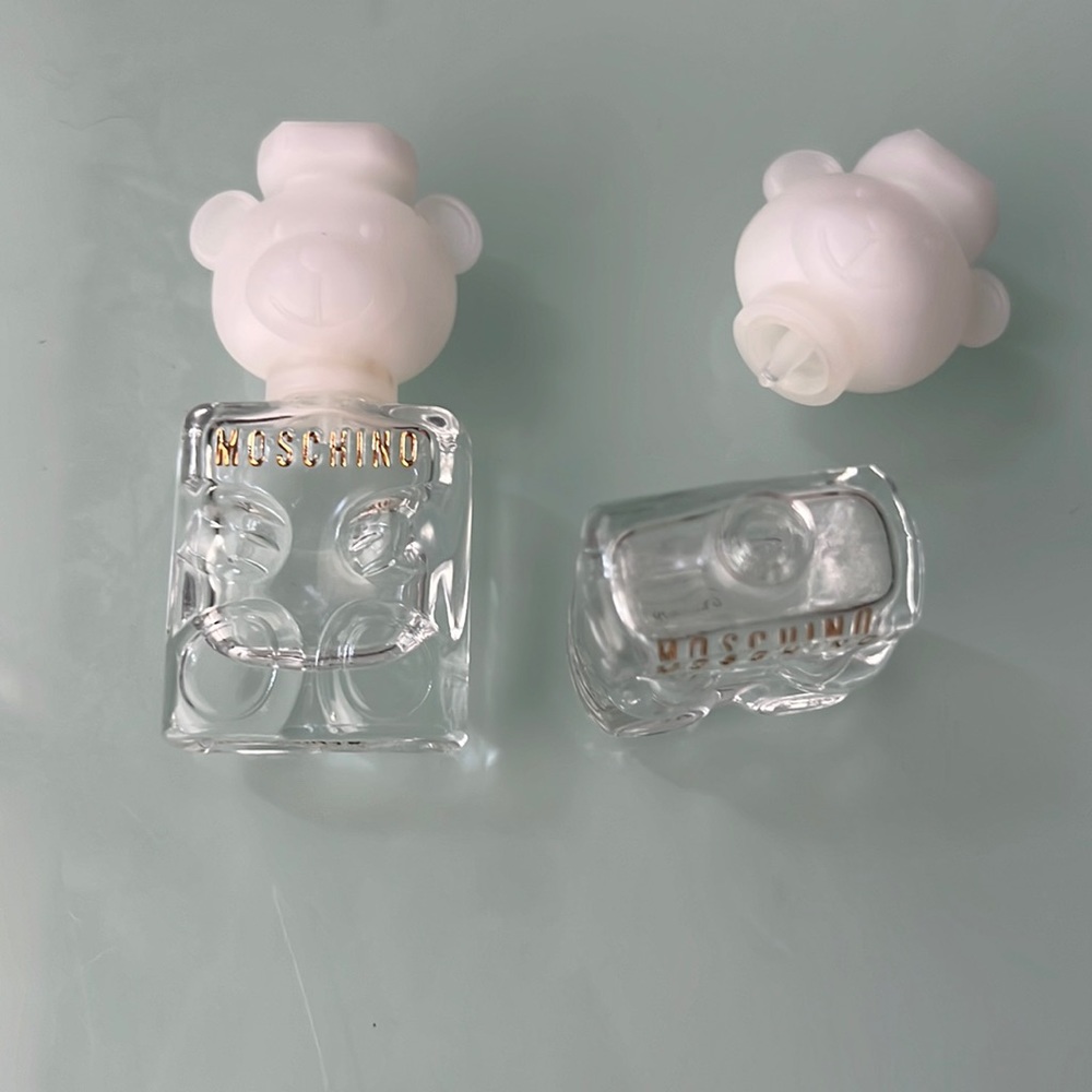 Empty Toy Boy Moschino perfume bottles